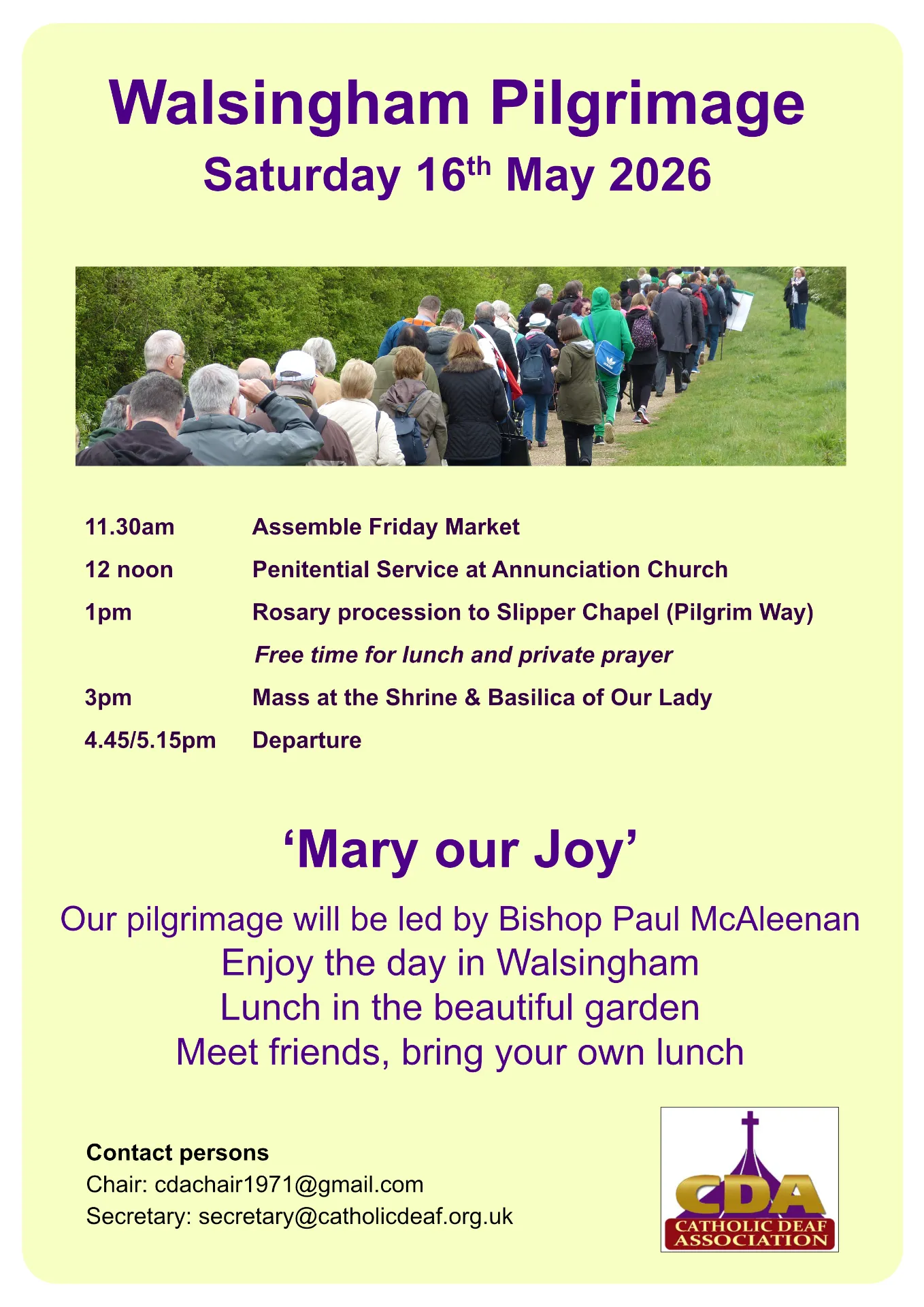 Walsingham pilgrimage 2026